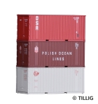 TILLIG 07707 - TT Container-Set mit drei 20‘-Containern